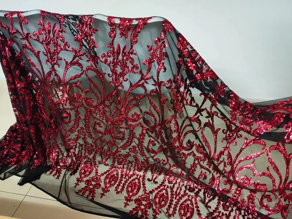 

Cassiel Hot Sale Sequins Lace Fabric Fabric 2019 High Quality French Mesh Lace Fabrics with Sequins Lace Fabric for Party Dress