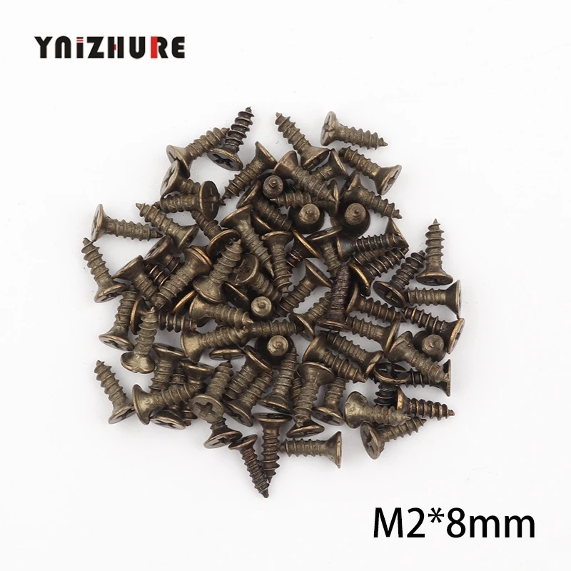 Самонарезающие крепежные винты Lucky Bag бронзовый тон плоские с круглой головкой M2