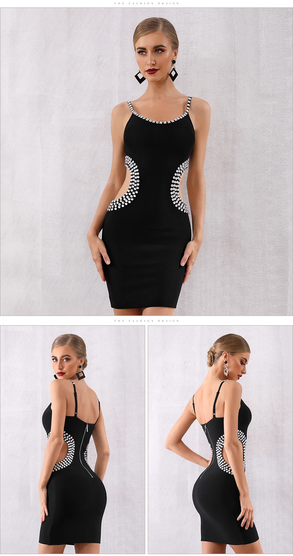 Adyce новое летнее женское облегающее Бандажное платье Vestido Элегантное Черное Клубное платье на тонких бретелях с бриллиантами вечерние платья знаменитостей