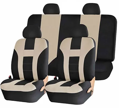 beige Carnong универсальный чехол для автомобильных сидений, протектор, 5 сидений, стандартный автомобильный передний полный набор чехлов, аксессуары для интерьера, чехлы для сидений автомобиля - Название цвета: beige