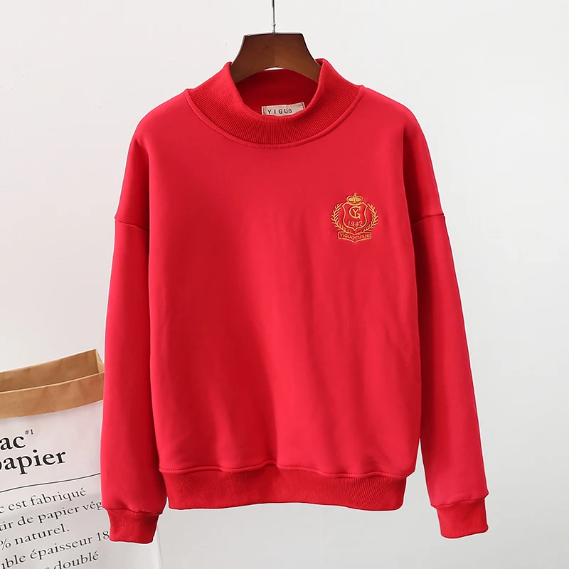 

2018 Autumn winter new thick lambskin sweatshirt woman plus velvet high collar pullover hooded jacket shirt warm hoodies women