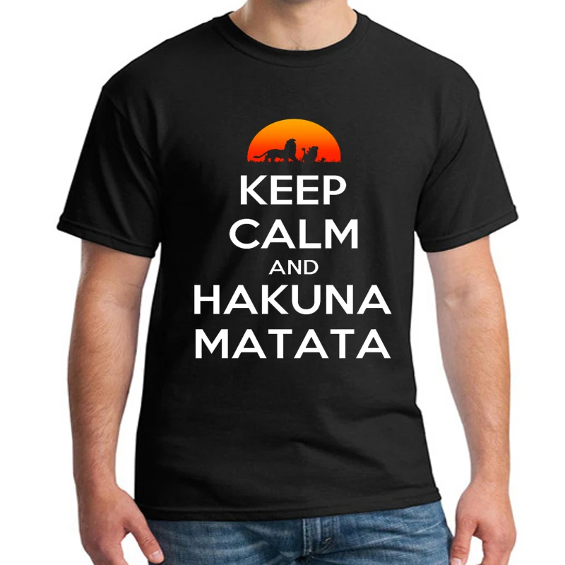 Мужская футболка HAKUNA MATATA летняя 2020 Хлопковая мужская высокого качества