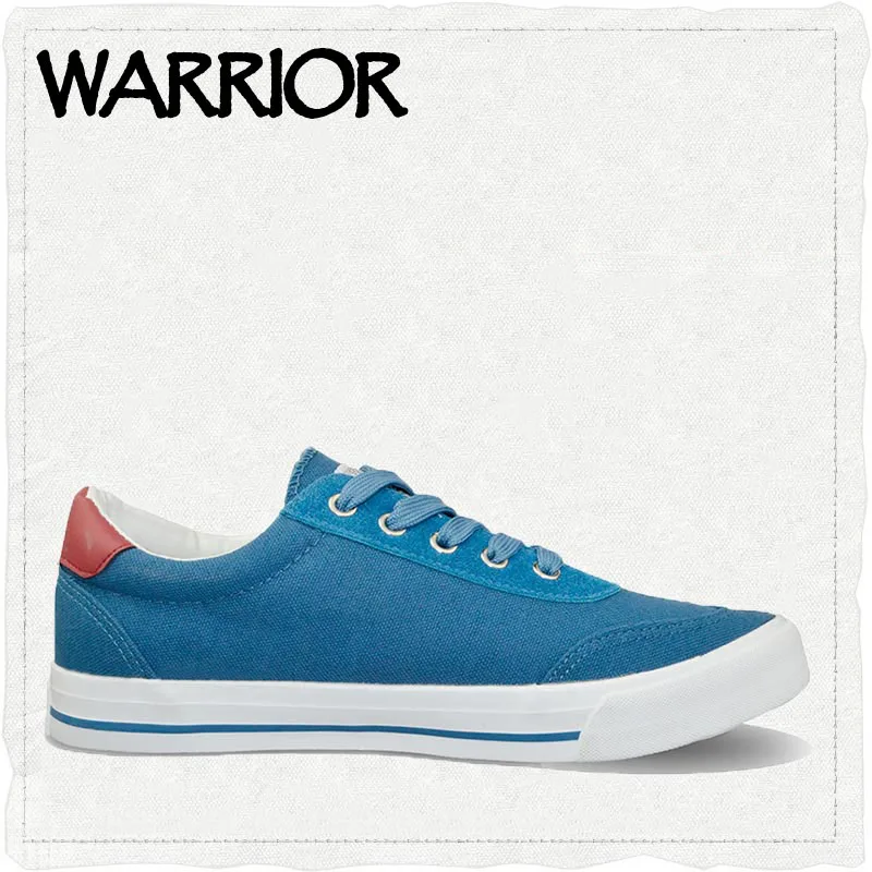 WARRIOR Марка Мода мужская повседневная обувь Дышащая холст квартиры Круглые