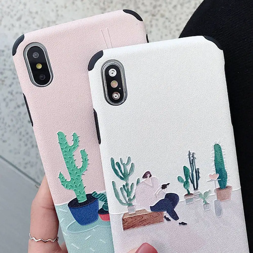 KISSCASE Illustrated Embossed Case For iPhone 7 8 XR X XS MAX Pattern Back Covers Plus 6 6S Soft TPU Cases |
