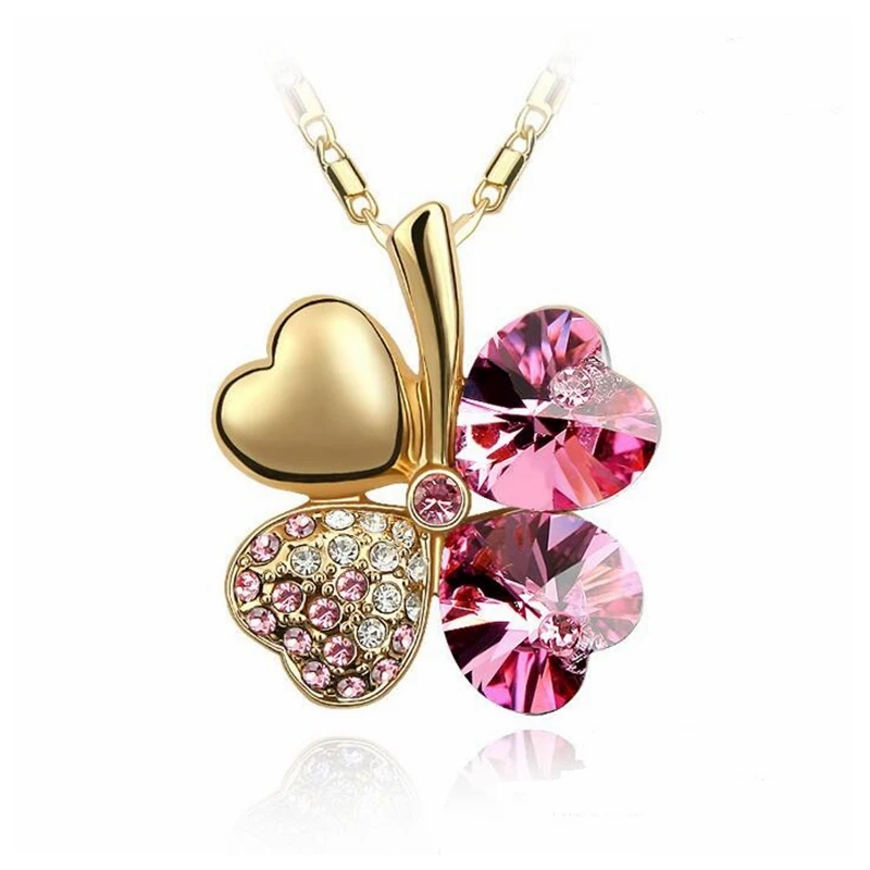 Labekaka ожерелье в форме сердца синие Подвески виде четырехлистного клевера