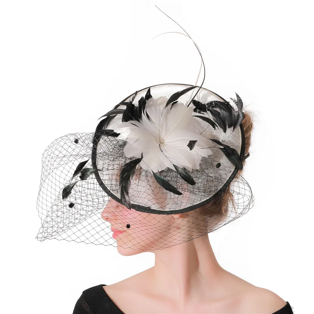 

Sinamay Big Derby Mesh Hats Millinery Ladies Veils Fascinators Hat Hair Pin Women Elegant Chic Vintage Wedding Party Headpiece