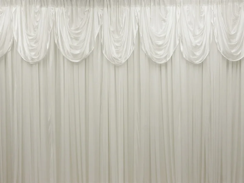 

High quality 3m height* 6m width Wedding silk Backdrop with top swag