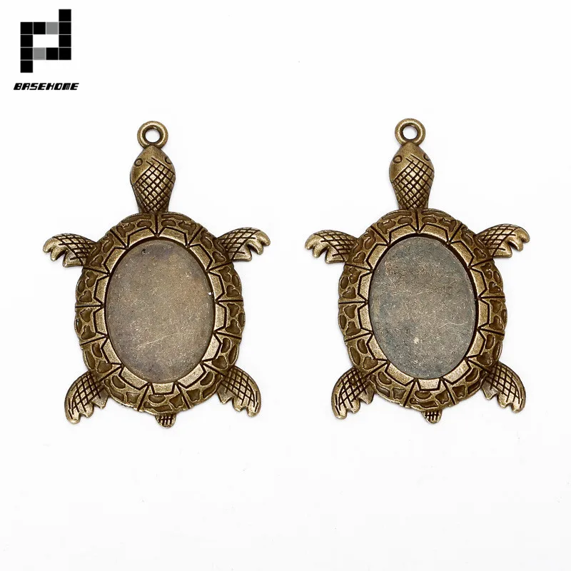 BASEHOME набор из 10 предметов античные бронзовые подвески в форме черепахи Пустые