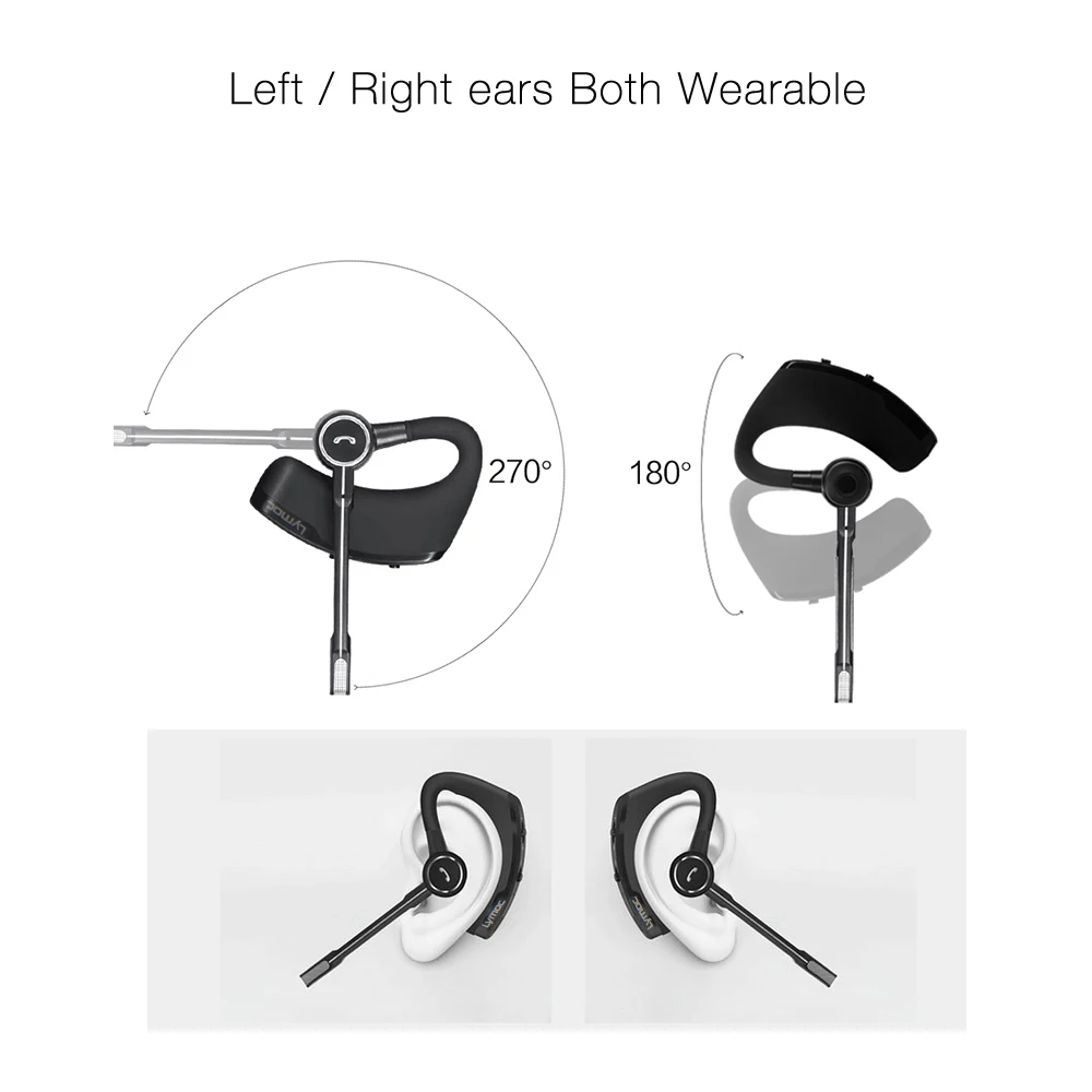 LYMOC Bluetooth Headphone Wireless Earphone Phone Music Headset Handfree For Driving/Business/Office/Workout/Riding/Trucker | Электроника