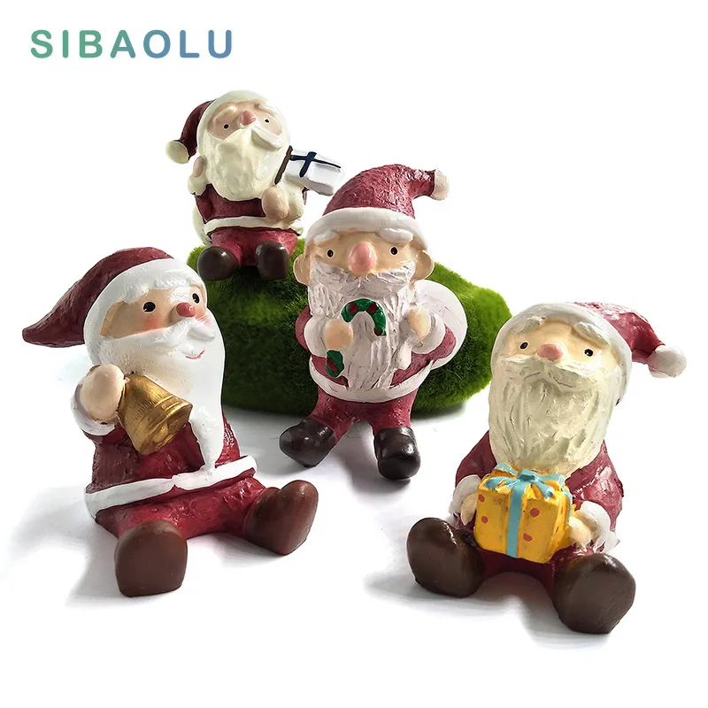 Счастливое Рождественское украшение Sant Claus миниатюрная фигурка домашний