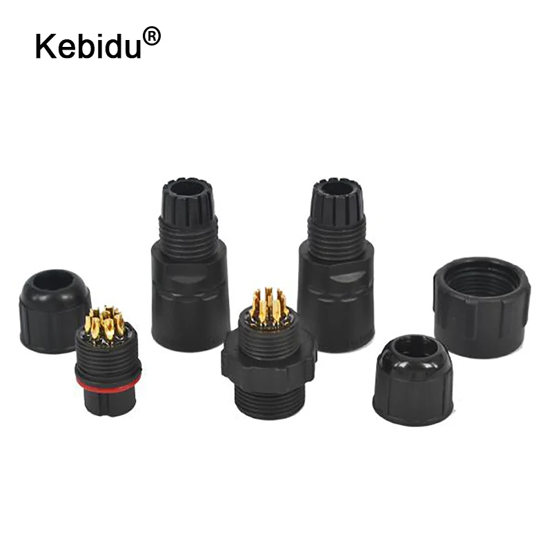 Kebidu нейлоновая оболочка M14 IP68 8 контактный водонепроницаемый коннектор адаптер