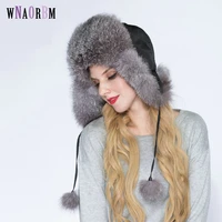 new genuine winter fox fur hat ladies 100 real fox fox fur hat quality warm russian real fox fur hat