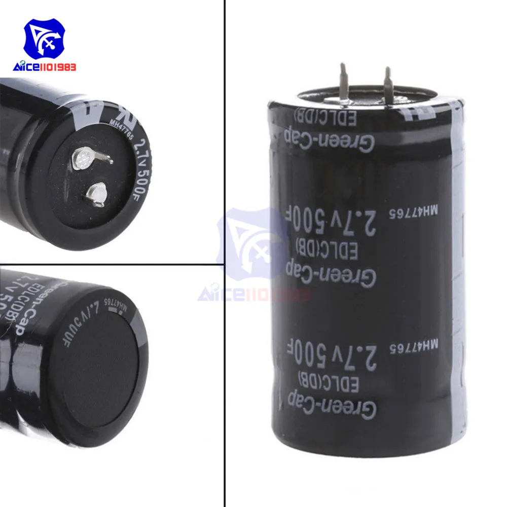 Сверх яркий конденсатор 2 7 V 500F 35*60mm высокочастотный низкий ESR Pin супер для