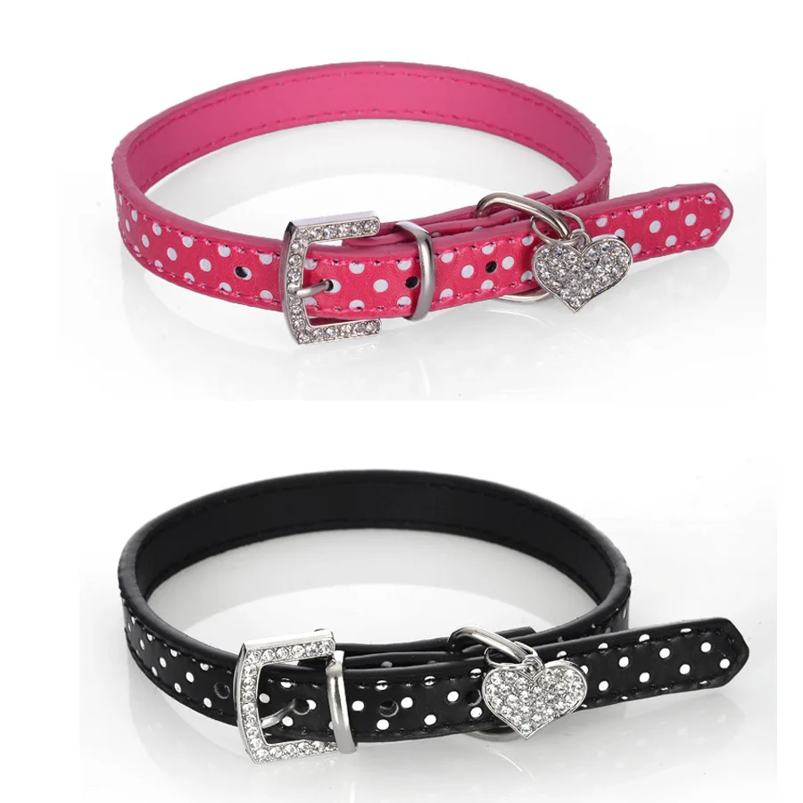 Бесплатная доставка кожаные ошейники для домашних животных в виде сердца
