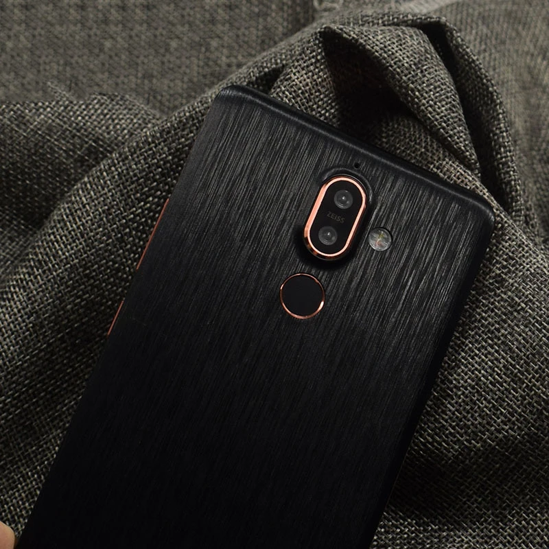 Чехол под шлифованный Металл узор задняя пленка для Nokia 7 Plus телефон декоративный