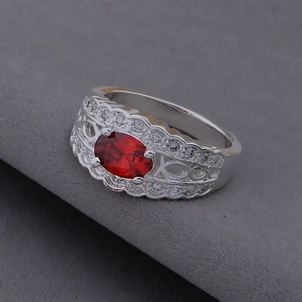 AR472 sterling silver color ring fashion jewelry high quality/red stone /aumajlta atjajkqa | Украшения и аксессуары