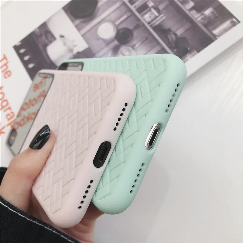 DECOCASE модный цветной макияж зеркальная оплетка вязаный силиконовый телефон чехол