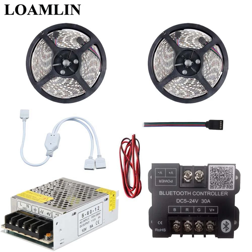 5 м 10 15 20 RGB Светодиодные полосы света SMD2835/3528 с 30A Bluetooth светодиодный контроллер