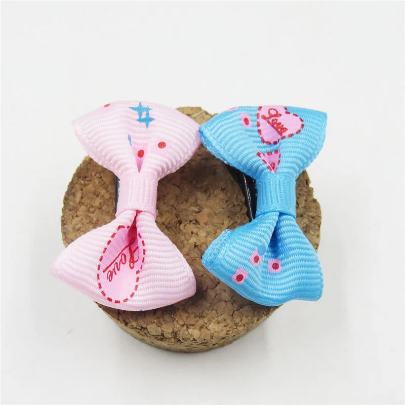 2PCS/LOT Lovely Candy LOVE Small Bow Hairpin For Girl Hair Tie Child Elastic Bands Scrunchy Clips Accessories Kids |