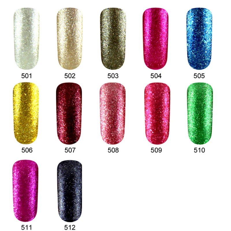 Huration Платиновый гель Лак 12 цветов Набор LED ультрафиолетовый с блестками Vernis лак