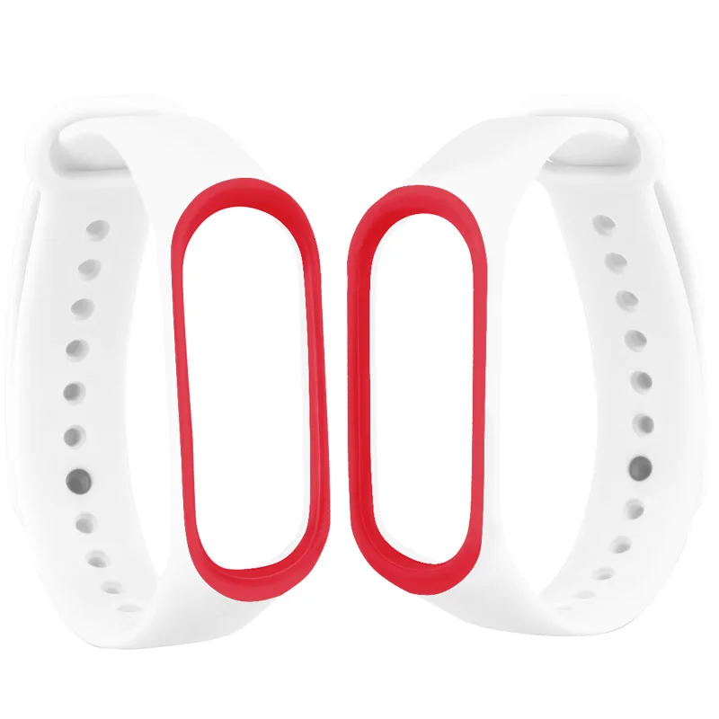 15 Mi Band 3 4 браслет для Xiaomi mi 3 4 ремешок на запястье Двойной Цветной силиконовый браслет Смарт-браслет аксессуары - Цвет: 15