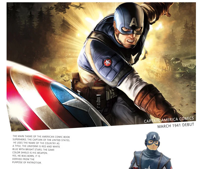 Marvel Капитан Америка Бэтмен смолы украшения детские подарки ремесла украшения фигурки игрушки домашний декор современные миниатюры