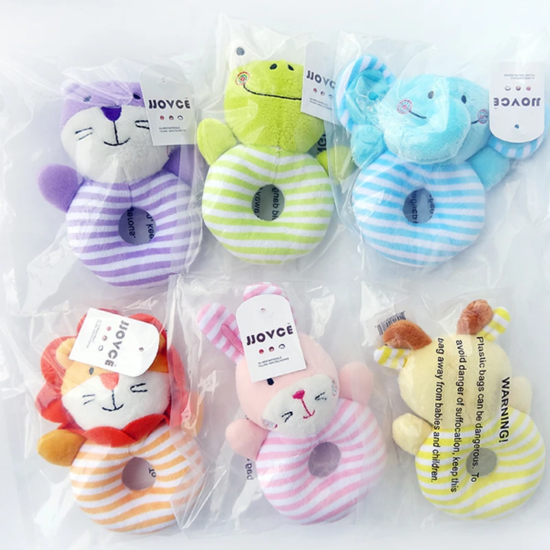 

Newborns Infant Baby Toy Kids Animal Catoon Hand Bell Ring Rattles Gift Kid Plush Soft Elephant Lion Deer Toddler Toy