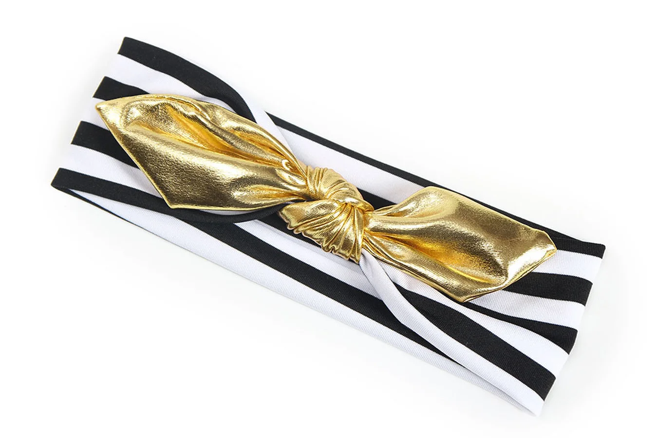 Fashion Children's Bronzed Rabbit Ear Girls Striped Band Knots Elastic Headband Baby Hair Ornaments Kids Accessories WT022 | Детская