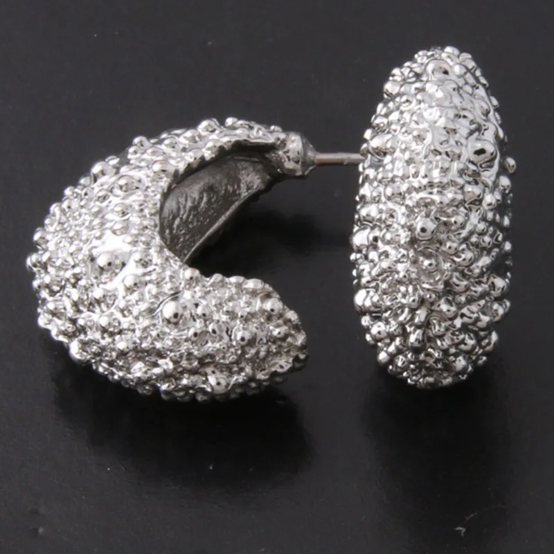 silver NeeFu WoFu, брендовые золотые серьги-капли, ретро металлические серьги для женщин, ушное кольцо, большие длинные серьги Brinco с принтом Oorbellen - Окраска металла: silver