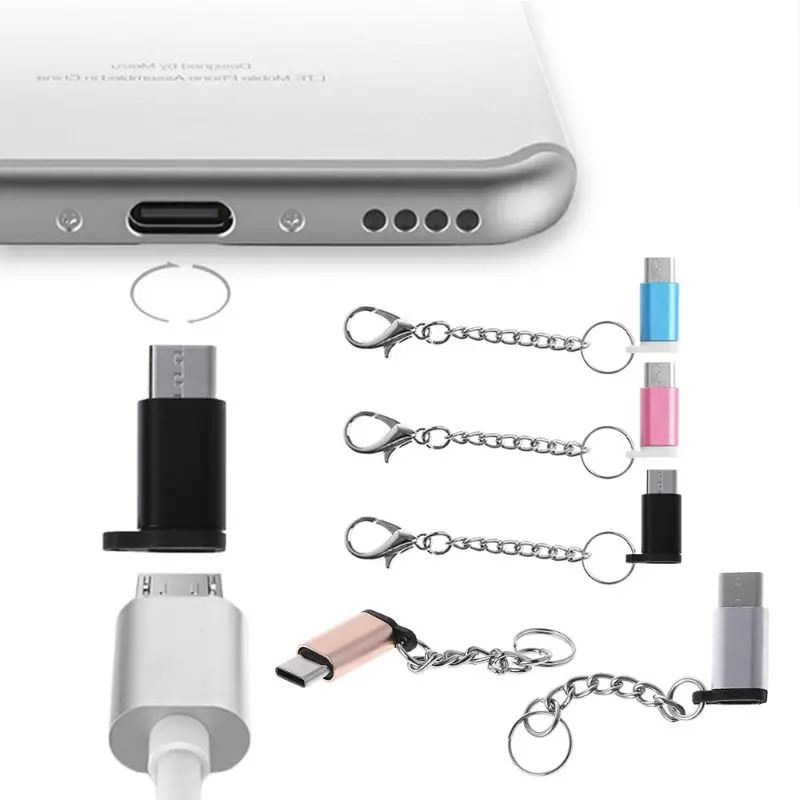 Бесплатная доставка USB C 3 1 Type папа к Micro Женский адаптер с цепочкой для ключей от