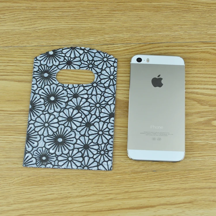 Пластиковые подарочные пакеты с красивым цветочным узором 9*15 см для ювелирных