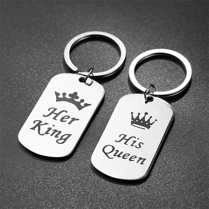 Брелок для ключей AZIZ BEKKAOUI King & Queen с именем собаки бирка из нержавеющей стали