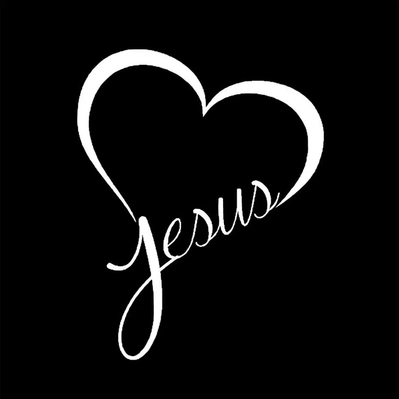 

10.2X12.7CM JESUS Heart Vinyl Decal Lovely Car-styling Car Sticker S8-0114