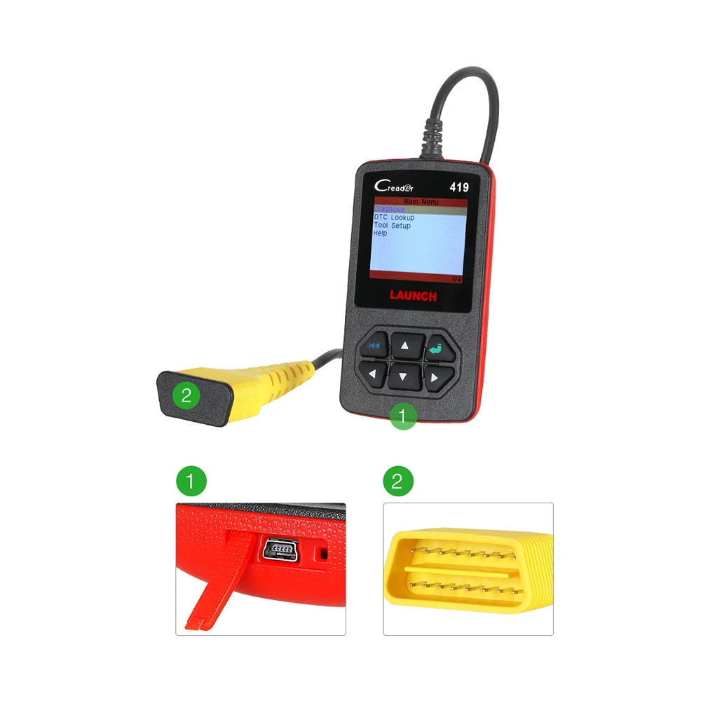 Диагностический сканер Launch CReader 419 OBD2 с поддержкой многоязычного онлайн