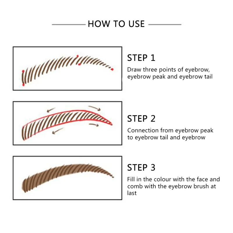 

2019 New Simple Double-End Eyebrow Pencil Lasting Waterproof Smudge-proof Easy To Color Eyebrow Pen With Brush