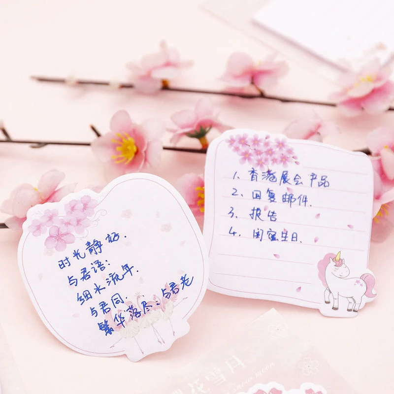 30 листов милый единорог липкие блокноты Kawaii Cherry Memo padsps детские подарки школьные