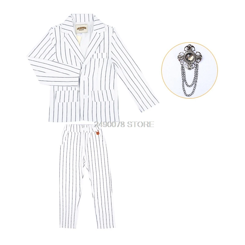 jacket pants 2pcs Торжественный костюм для мальчиков на свадьбу, Детские вечерние костюмы на выпускной, блейзер+ штаны, комплект одежды из 2 предметов, детский смокинг джентльмена, костюм - Цвет: jacket pants 2pcs