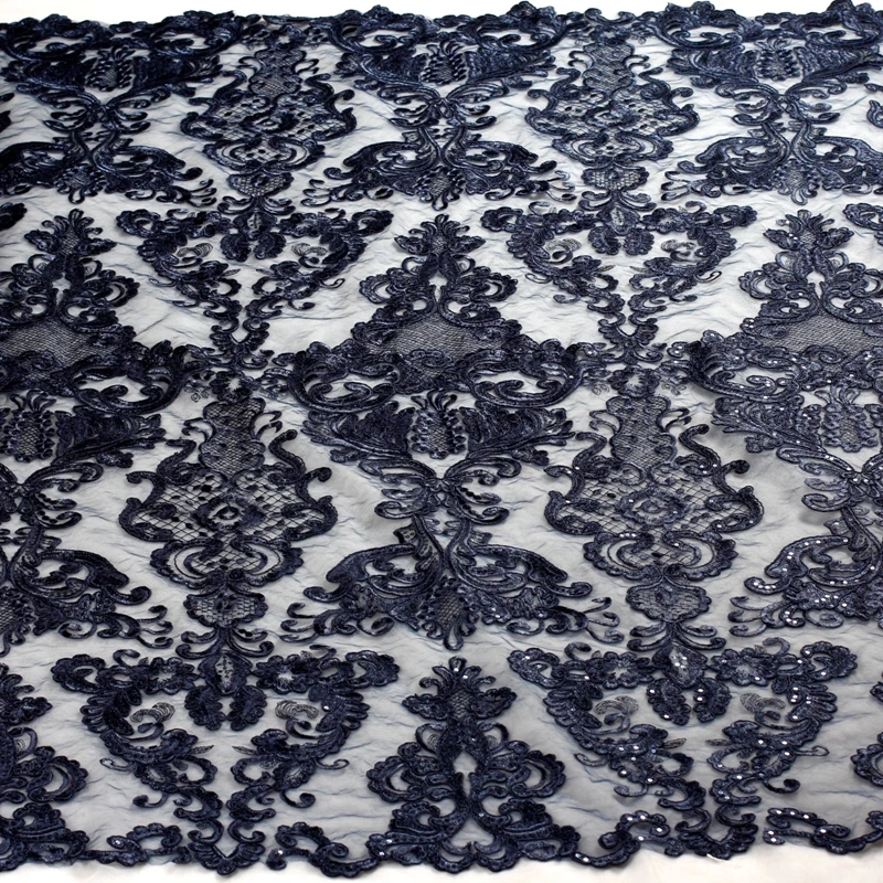 High quality off white/black/gold fashion wedding style sequins cord embroidered wedding/ evinging dress lace fabric by yard | Дом и сад