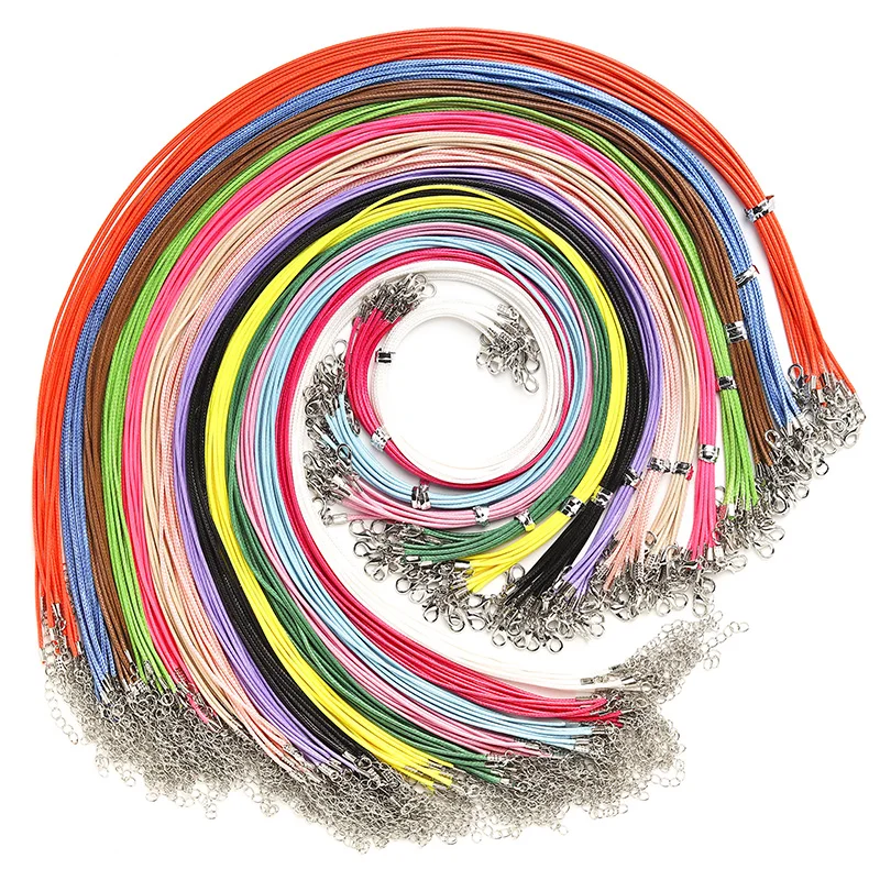 LanLi черный Высокое качество 42 см плетеные веревочные ожерелья застежка Омар