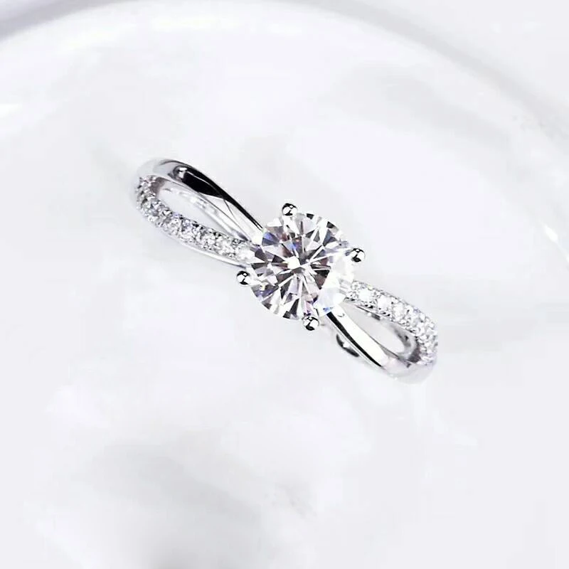 [MeiBaPJ Moissanite Gemstone Fashion 3 Carats Diamond Ring VVS1 Real 18K Gold Fine Wedding Jewelry for Women