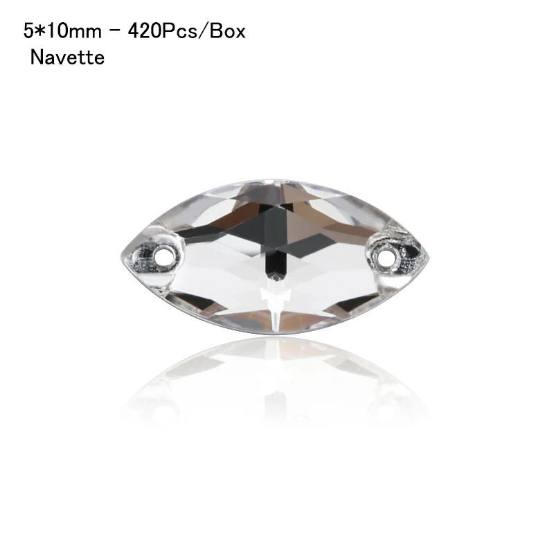 Navette-5x10mm-420 ААААА кристально чистые пришитые стразы, Золотая основа пришитые камни распорные пуговицы для украшения для одежды - Цвет: Navette-5x10mm-420