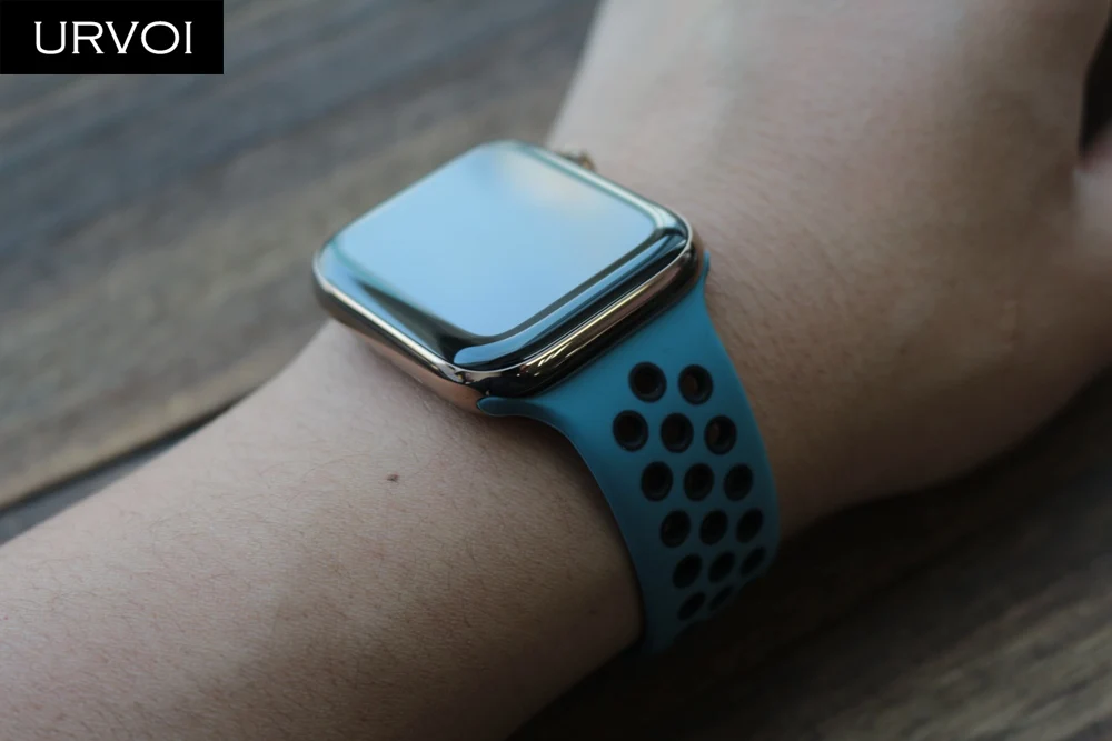 Спортивный ремешок URVOI для Apple Watch Nike + Серия 54 321 силиконовый iwatch дышащая Весна 2019