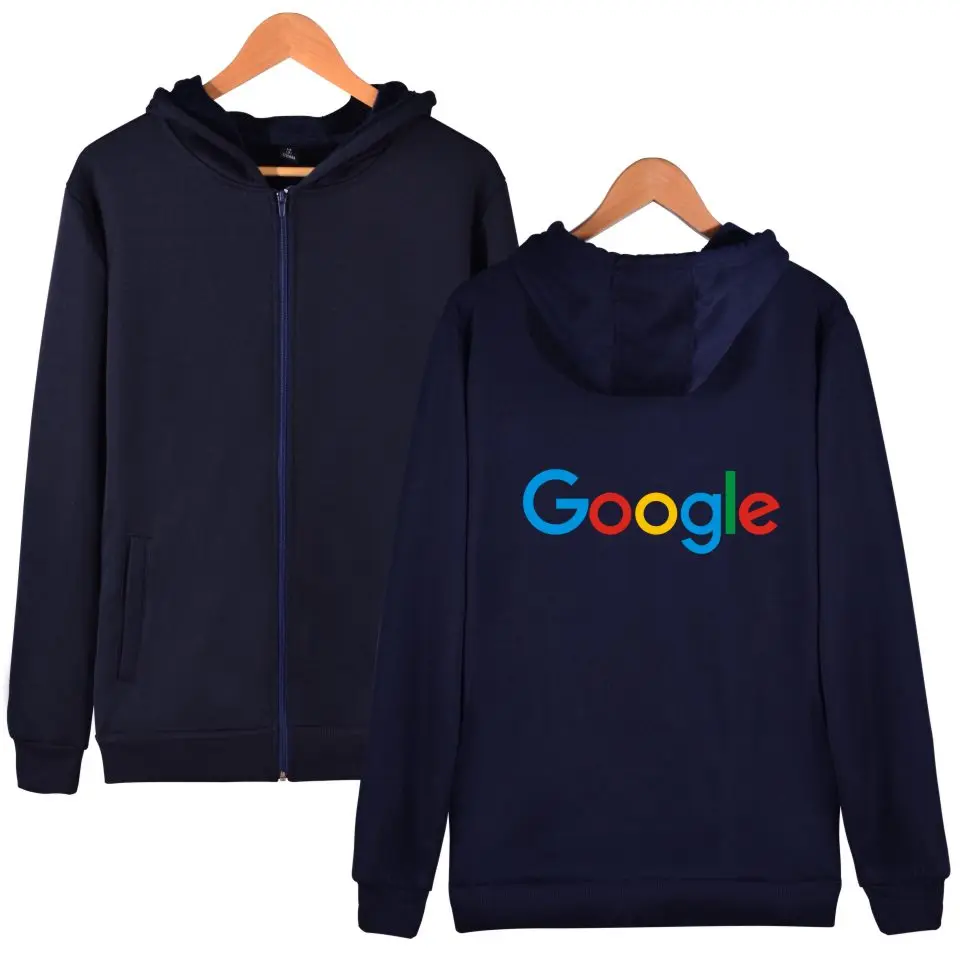 Худи Google на молнии Повседневная зимняя одежда хлопковая толстовка с логотипом |
