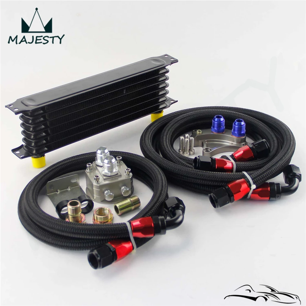 7 ряд 262 мм масляный радиатор комплект для Silvia S13 S14 S15 180SX 200SX 240SX SR20DET черный/золотой|