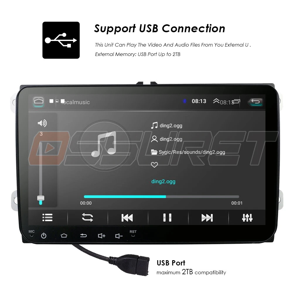 2din Android 9,0 четырехъядерный 1GB ram автомобильный NODVD для VW Passat CC Polo GOLF 5 6 Touran EOS T5 Sharan Jetta Tiguan gps Радио bt Радио