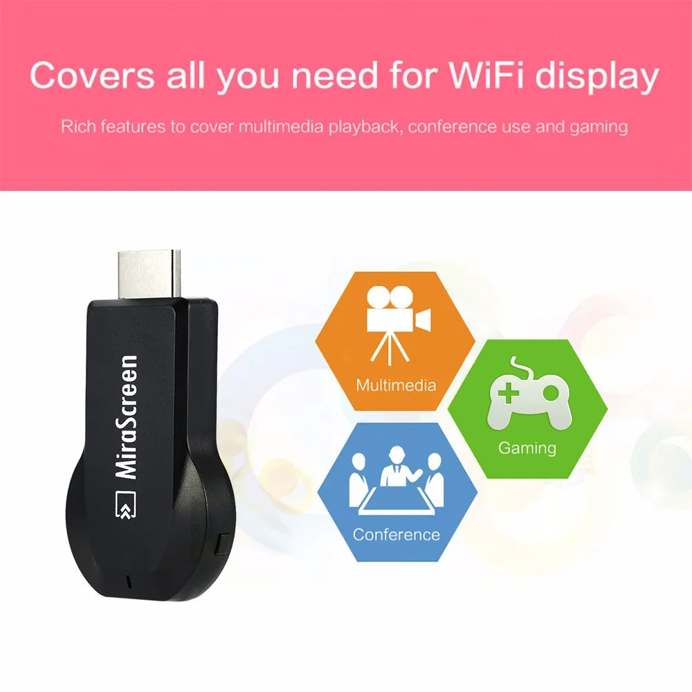 100 Pcs Wholesale Price Wireless Dongle TV Stick HDMI Mirascreen 2.4G Wifi Receiver Support iOS Android Arplay Miracast | Электроника