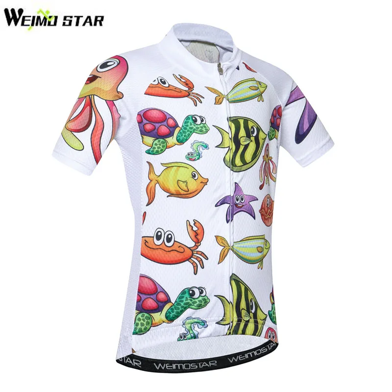 Дышащая быстросохнущая детская веломайка топы Детская велосипедная одежда с