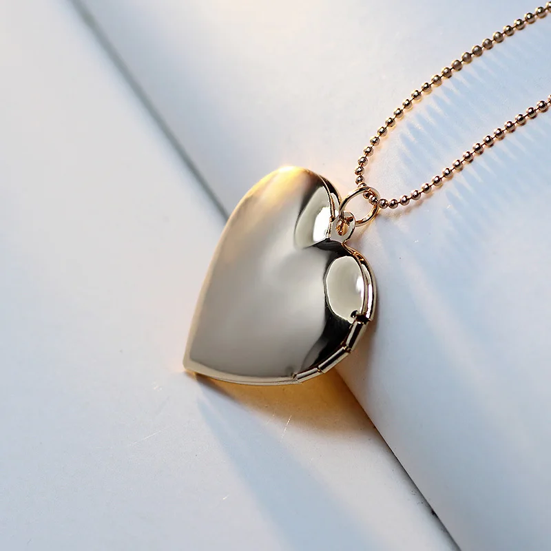 Кулон в виде сердца с розовым узором ювелирное изделие для женщин золотой цвет