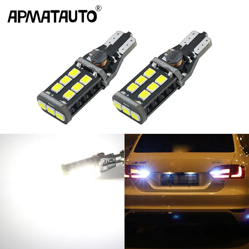 Автомобильные светодиодсветодиодный фонари заднего хода Apmatauto 2x Canbus T15 W16W для