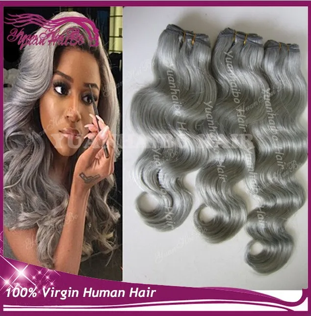 9A grade quality 3pcs/lot sliver color mongolian hair body wave remy weft free shipping |